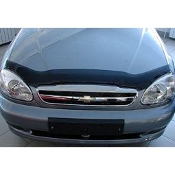 SIM Daewoo Lanos/Sens '97- Дефлектор капота "мухобойка" (темный)