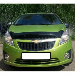 SIM Chevrolet Spark (M300) '09- Дефлектор капота "мухобойка" (темный)