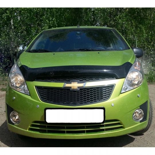 SIM Chevrolet Spark (M300) '09- Дефлектор капота "мухобойка" (темный)