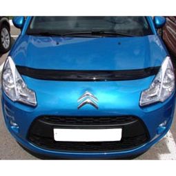 SIM Citroen C3 II '09- хэтчбек Дефлектор капота "мухобойка" (темный)