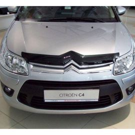 SIM Citroen C4 I '04-08 хэтчбек 3d Дефлектор капота "мухобойка" (темный)