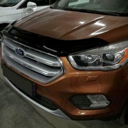 SIM Ford Kuga II '16-19 Дефлектор капота "мухобойка" (темный)