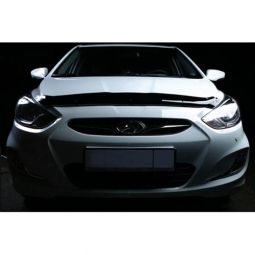 SIM Hyundai Accent IV '10-14 Дефлектор капота "мухобойка" (темный)