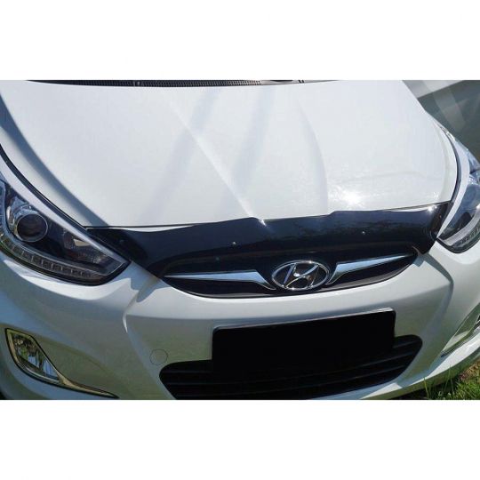SIM Hyundai Accent IV '10-14 Дефлектор капота "мухобойка" короткий (темный) SIM Hyundai Accent IV '10-14 Дефлектор капота "мухобойка" короткий (темный)