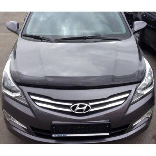 SIM Hyundai Accent IV '14-17 Дефлектор капота "мухобойка" (темный) SIM Hyundai Accent IV '14-17 Дефлектор капота "мухобойка" (темный)