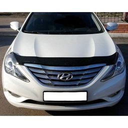 SIM Hyundai Sonata (YF) '09-14 Дефлектор капота "мухобойка" (темный)