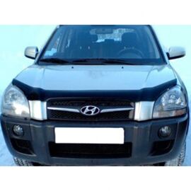 SIM Hyundai Tucson I '04-07 Дефлектор капота "мухобойка" (темный)