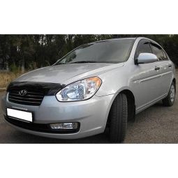 SIM Hyundai Accent/Verna III '06-10 Дефлектор капота "мухобойка" (темный)