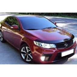SIM Kia Cerato II '08-12 Дефлектор капота "мухобойка" (темный)