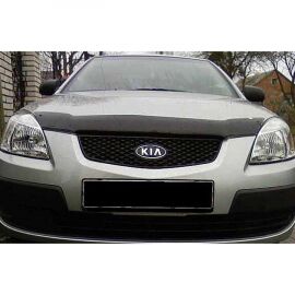 SIM Kia Rio II '05-11 Дефлектор капота "мухобойка" (темный)