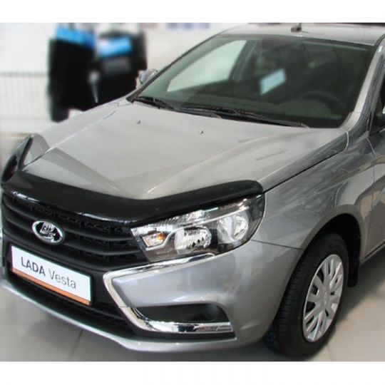 SIM Lada Vesta '15- Дефлектор капота "мухобойка" (темный) SIM Lada Vesta '15- Дефлектор капота "мухобойка" (темный)