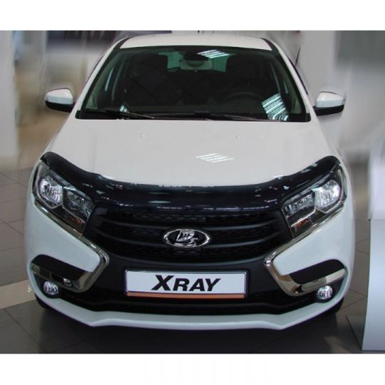 SIM Lada Xray '16- Дефлектор капота "мухобойка" (темный)