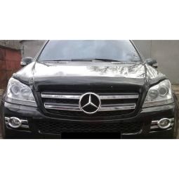 SIM Mercedes-Benz GL-Class (X164) '06-12 Дефлектор капота "мухобойка" (темный)