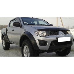 SIM Mitsubishi L200 IV '06-15 Дефлектор капота "мухобойка" (темный)
