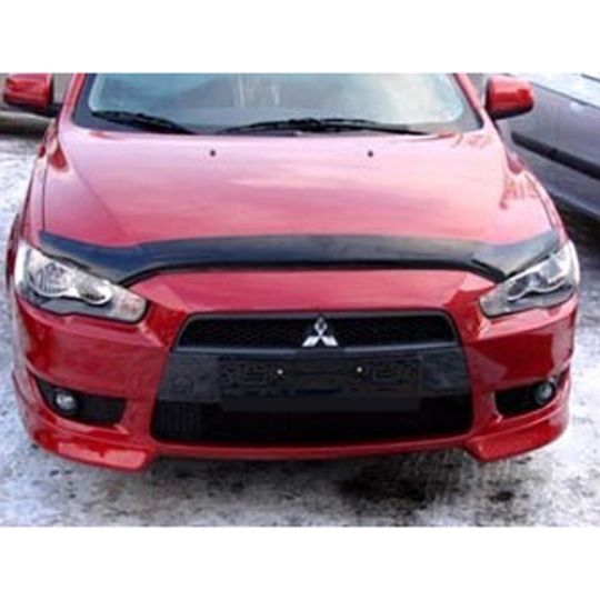 SIM Mitsubishi Lancer X '07- Дефлектор капота "мухобойка" (темный) SIM Mitsubishi Lancer X '07- Дефлектор капота "мухобойка" (темный)