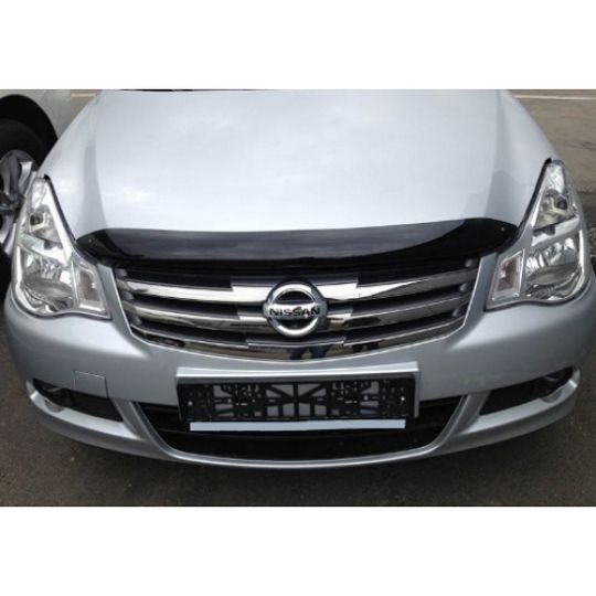 SIM Nissan Almera (G11) '12- Дефлектор капота "мухобойка" (темный)