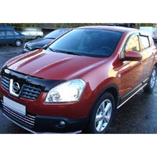 SIM Nissan Qashqai I '07-10 Дефлектор капота "мухобойка" (темный)