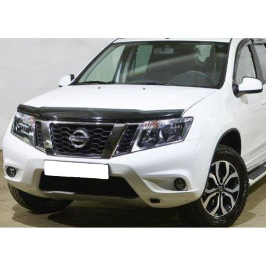 SIM Nissan Terrano '13- Дефлектор капота "мухобойка" (темный)