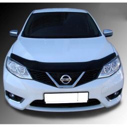 SIM Nissan Tiida II '15- Дефлектор капота "мухобойка" (темный)