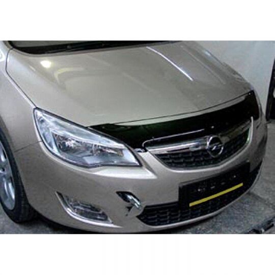 SIM Opel Astra J '09- хэтчбек Дефлектор капота "мухобойка" узкий (темный)