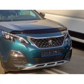 SIM Peugeot 3008 II '16- Дефлектор капота "мухобойка" (темный)