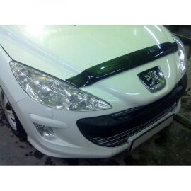 SIM Peugeot 308 I 07-13 Дефлектор капота "мухобойка" (темный)