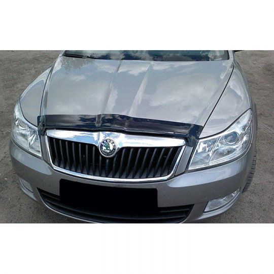 SIM Skoda Octavia II '09-13 Дефлектор капота "мухобойка" (темный)