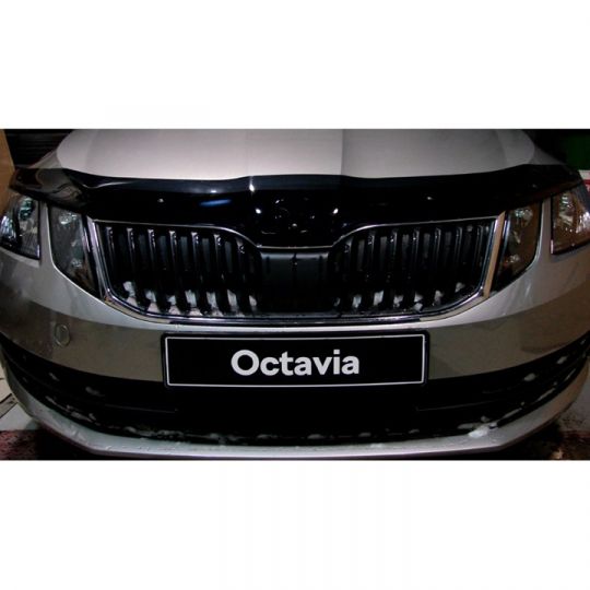 SIM Skoda Octavia Tour III '17- Дефлектор капота "мухобойка" (темный)