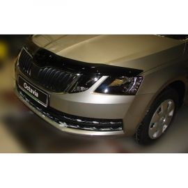 SIM Skoda Octavia Tour III '17- Дефлектор капота "мухобойка" (темный)