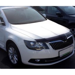 SIM Skoda Superb II '13-15 Дефлектор капота "мухобойка" (темный)