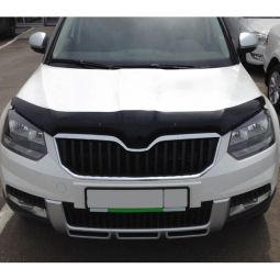 SIM Skoda Yeti '13- Дефлектор капота "мухобойка" (темный)