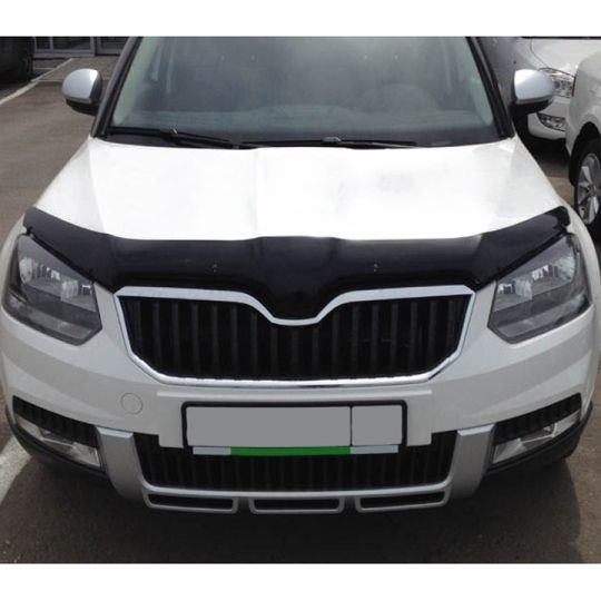SIM Skoda Yeti '13- Дефлектор капота "мухобойка" (темный) SIM Skoda Yeti '13- Дефлектор капота "мухобойка" (темный)