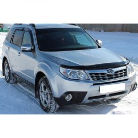 SIM Subaru Forester (SH) '08-12 Дефлектор капота "мухобойка" (темный)