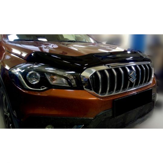 SIM Suzuki SX4 II '16- Дефлектор капота "мухобойка" (темный)