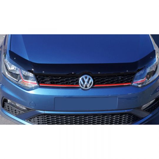 SIM Volkswagen Polo V '09- седан Дефлектор капота "мухобойка" (темный)