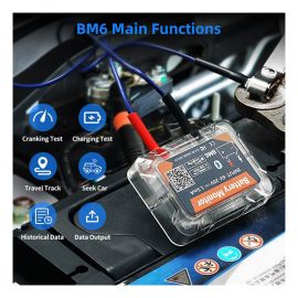 Тестер / Монітор стану автомобільного акумулятора 12В, Bluetooth тестер, BM6