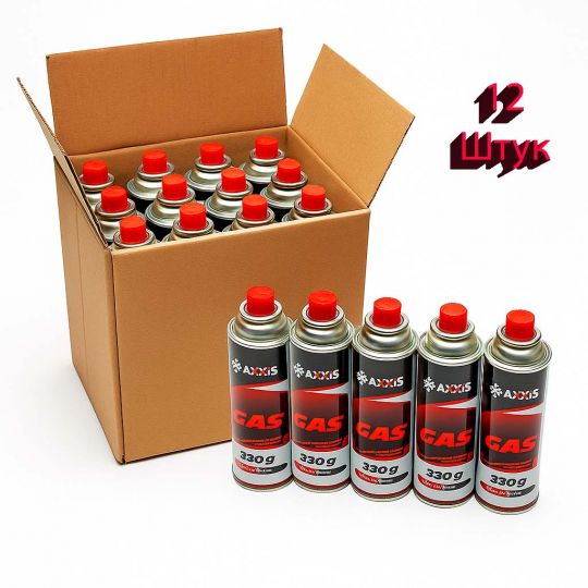 Axxis Газ всесезонний для пальників (цанговий балон 220г) 12 штук