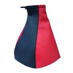 Чехол ручки КПП Skoda Octavia I '96-10 (Черно-красный кожзам)