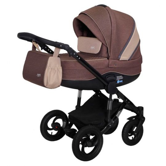 Коляска детская 2 в 1 Siger Alba бежевый/коричневый (KLS0025)