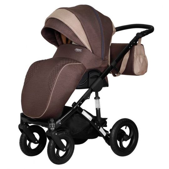 Коляска детская 2 в 1 Siger Alba бежевый/коричневый (KLS0025)