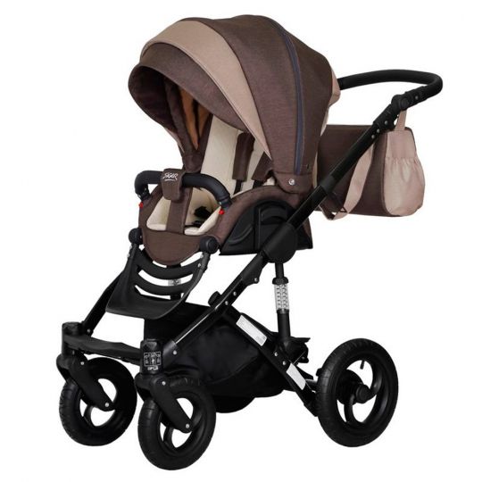 Коляска детская 2 в 1 Siger Alba бежевый/коричневый (KLS0025)