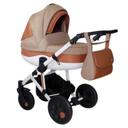 Коляска детская 2 в 1 Siger Marco бежевый/т.кирпичный (KLS0022)