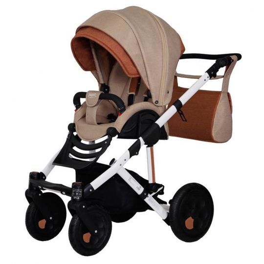 Коляска детская 2 в 1 Siger Marco бежевый/т.кирпичный (KLS0022) Коляска детская 2 в 1 Siger Marco бежевый/т.кирпичный (KLS0022)