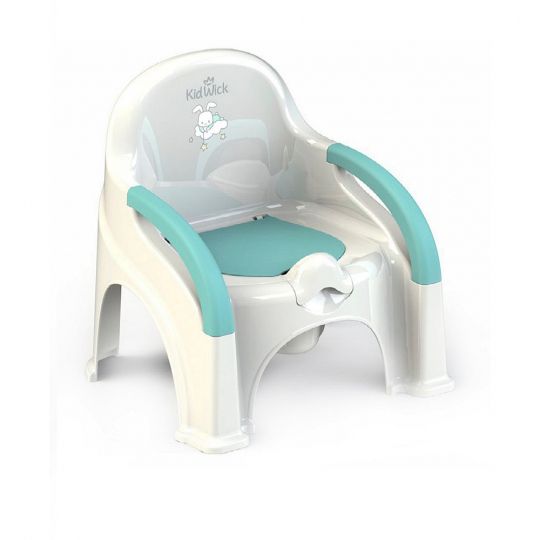 Горшок детский Кидвик Премьер с крышкой белый/бирюзовый Горшок детский Кидвик Премьер с крышкой белый/бирюзовый