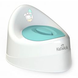 Горшок детский Кидвик Ракушка с крышкой белый/бирюзовый