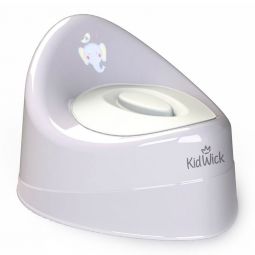 Горшок детский Кидвик Ракушка с крышкой серый/белый