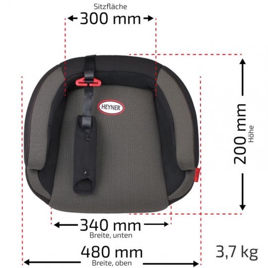 Alca Автокрісло бустер "SafeUpFix Comfort XL", Heyner, 22-36kg, 6-12 років, чорний, 783110 (Германія)