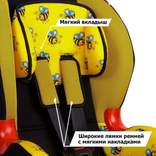Siger Детское автокресло Art Кокон Isofix группа 1-2 (Пчелка)