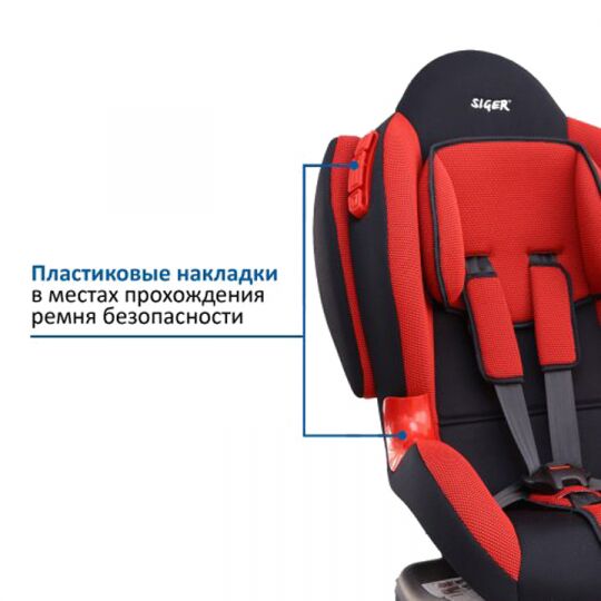 Siger Детское автокресло Кокон Isofix группа 1-2 (Красный)