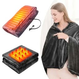 Електроковдра Плед із підігрівом від Powerbank (155*80) Electric Heating Shawl Blanket USB